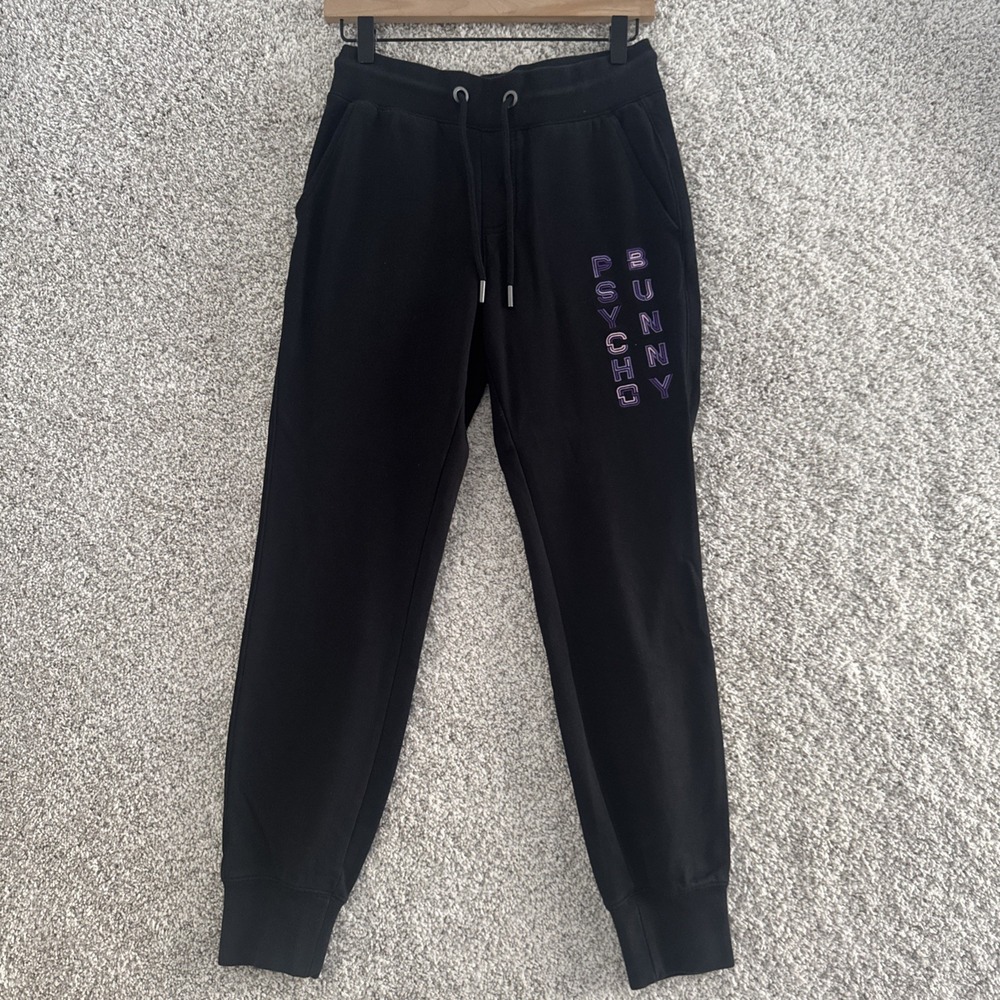 Psycho Bunny Unisex XXS Black Dammes Jogger Sweatpants‎